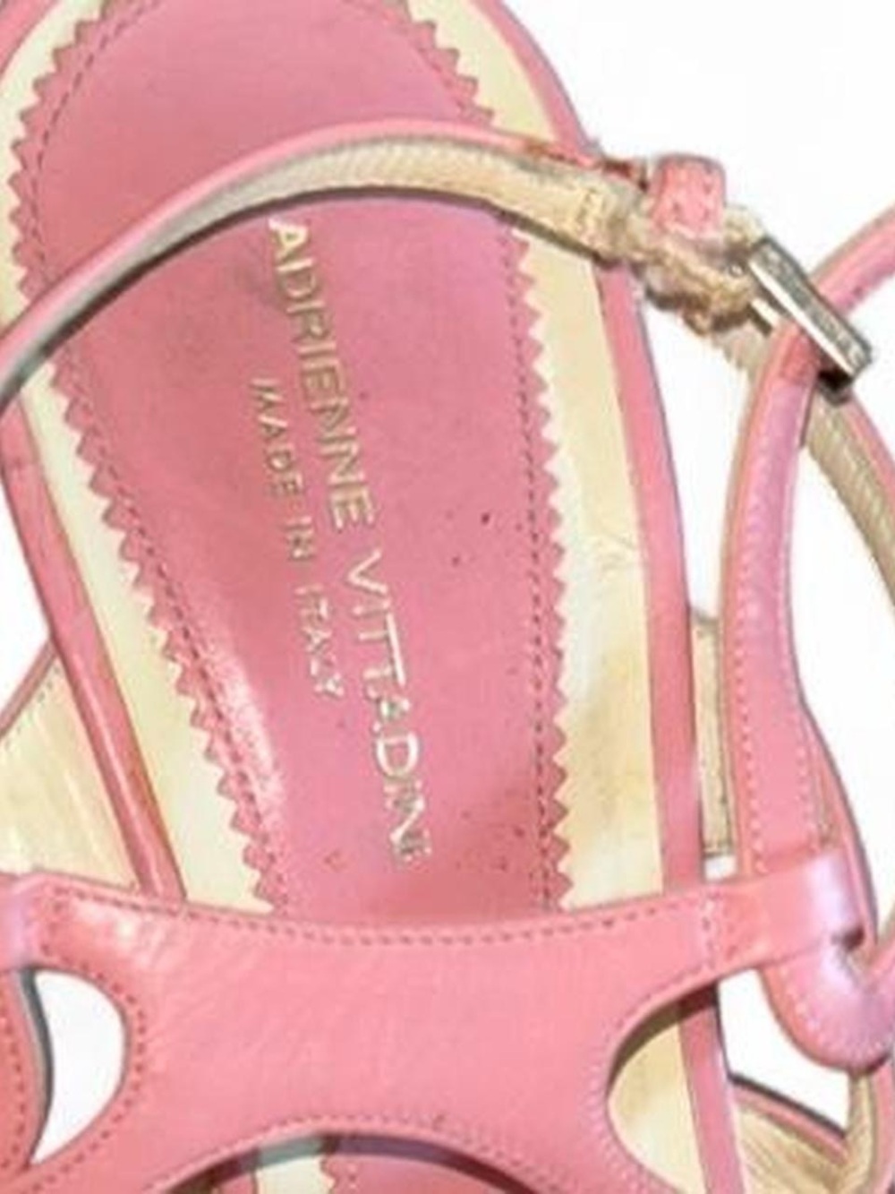 Pink Leather Cutout Sandals - Picture 2 of 5